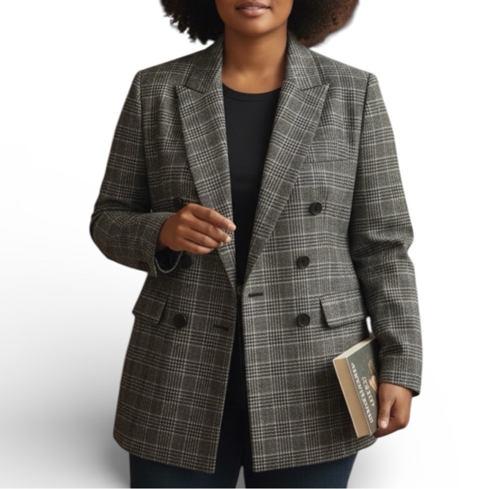 Forever 21 Blazer - Black, Grey & White - Size Small